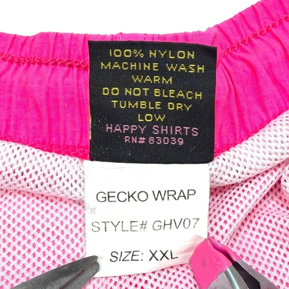 Vintage Gecko Hawaii Gecko Wrap GHV07 XXL Neon Pink Volley Swim Shorts 90s Surf